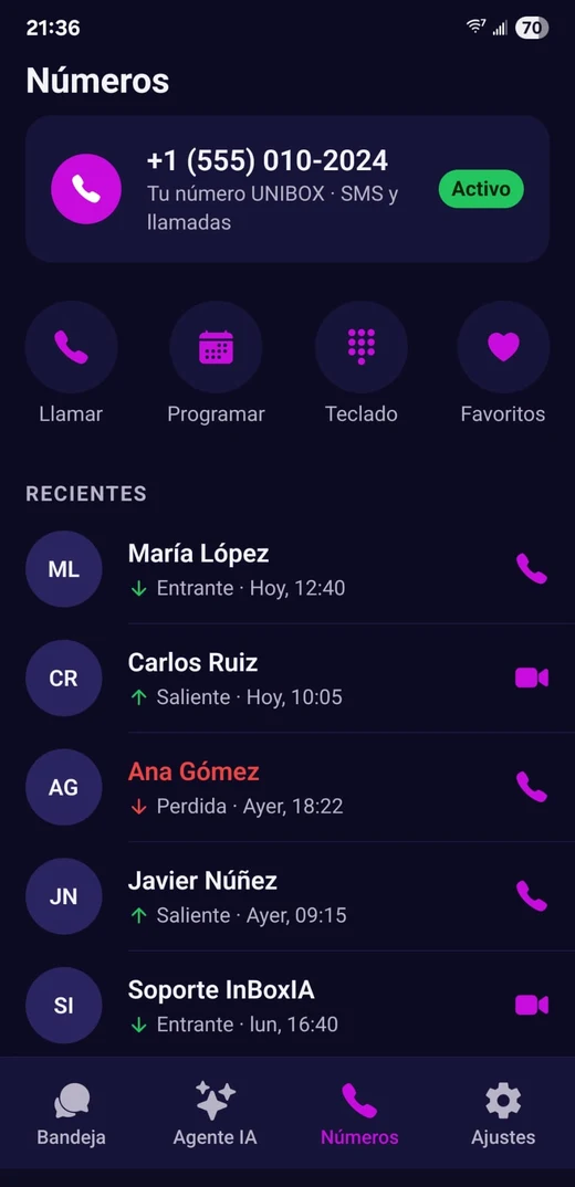 UNIBOX en el móvil