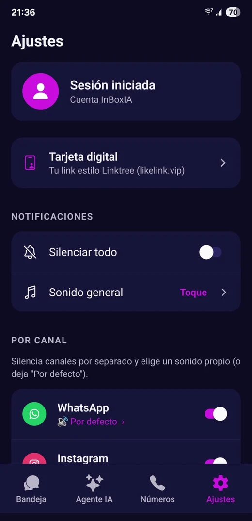 UNIBOX en el móvil