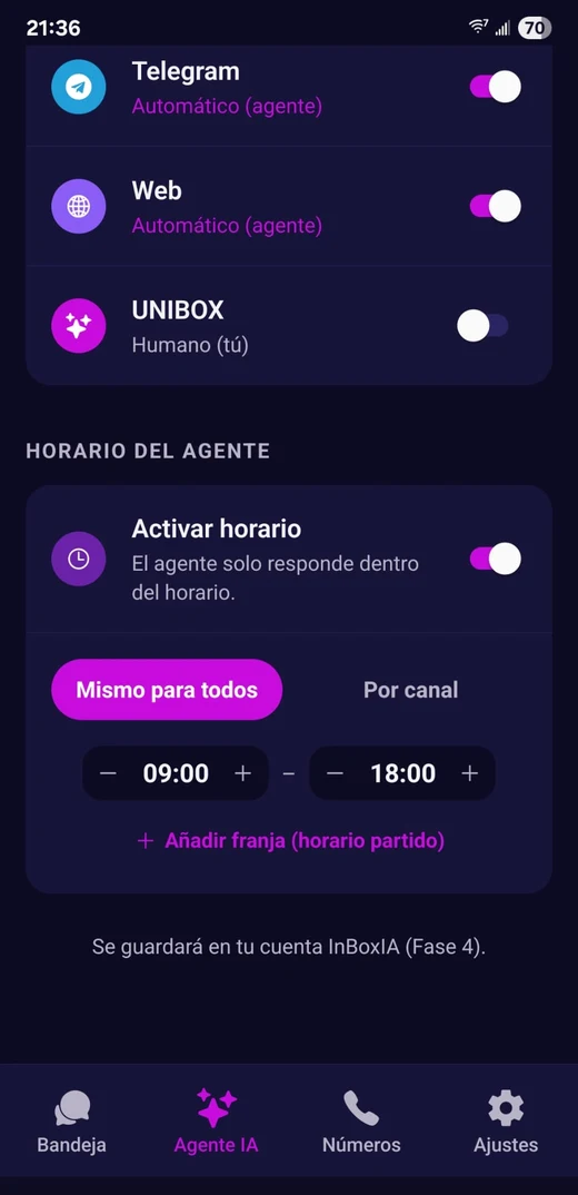 UNIBOX en el móvil