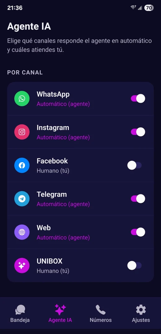 UNIBOX en el móvil