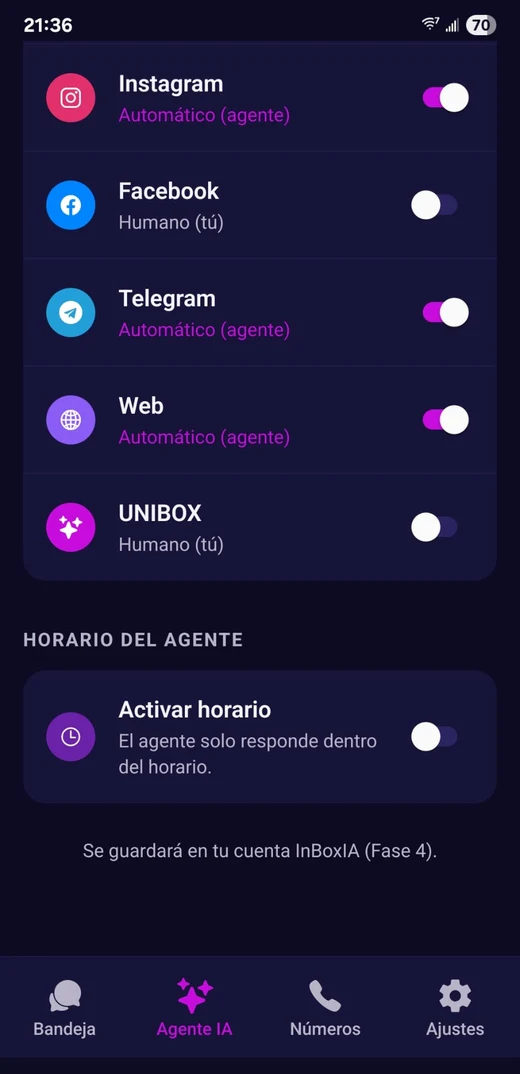 UNIBOX en el móvil